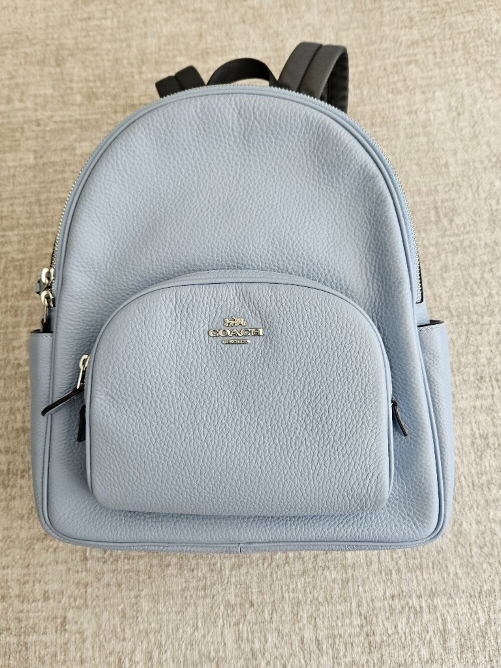 Ice blue small Coach leather backpack